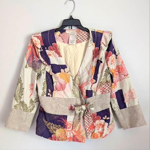 Anthropologie Elevenses Patchwork Iced Juniper Blazer Jacket Size 8 - Picture 3 of 16